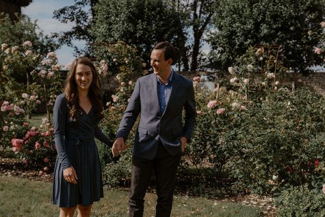 History teacher Andrew Sotter and third grade teacher Sara Abolt are walking through a park in France. Last summer Sotter proposed to Abolt in France. We are getting married in Iowa at my parents’ house next June, Abolt said. 