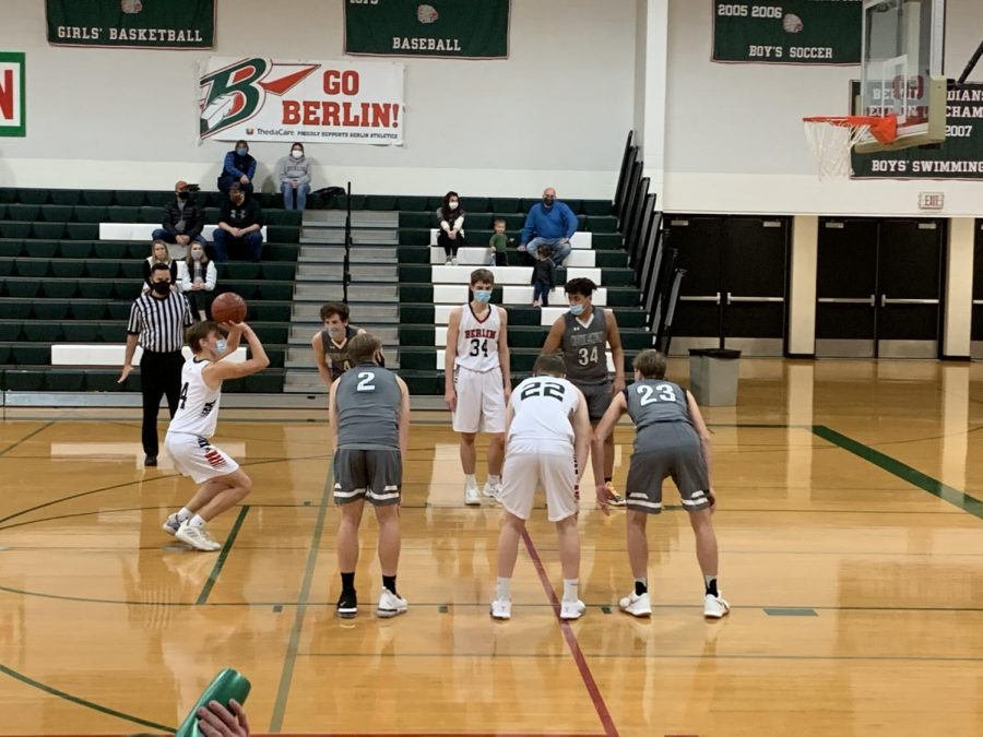 Junior Murphy Streblinski shoots a free throw in the second half of Saturday nights game. He currently is shooting 73.7 percent from the line.