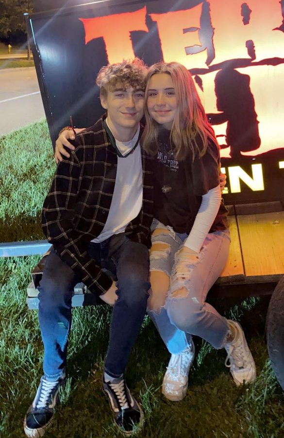 Senior Austyn Rodensal and sophomore Chloee Brown are together almost all the time. They started dating in June of 2019. “We like skateboarding and hanging out with our group of friends and family together,” Rodensal said.