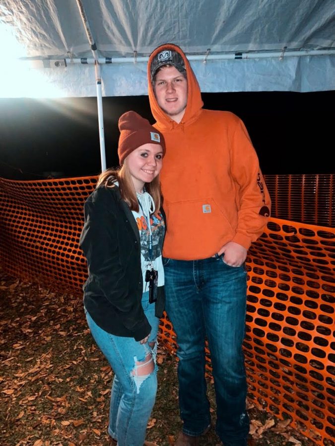 Seniors Autumn Ferrel and Nate Sobieski do almost everything together. They started dating in April of 2019. I asked her to be my girlfriend. I didn’t do anything too exciting, just asked if she wanted to make us official, Sobieski said.