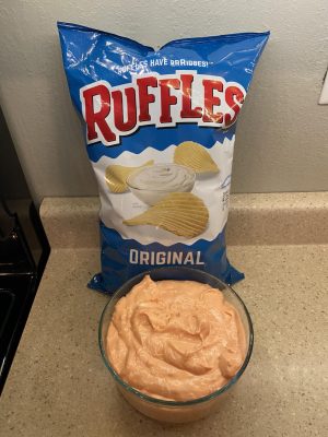 Enjoy this dip with your choice of potato chips. This dip can then be refrigerated until you are ready to eat.