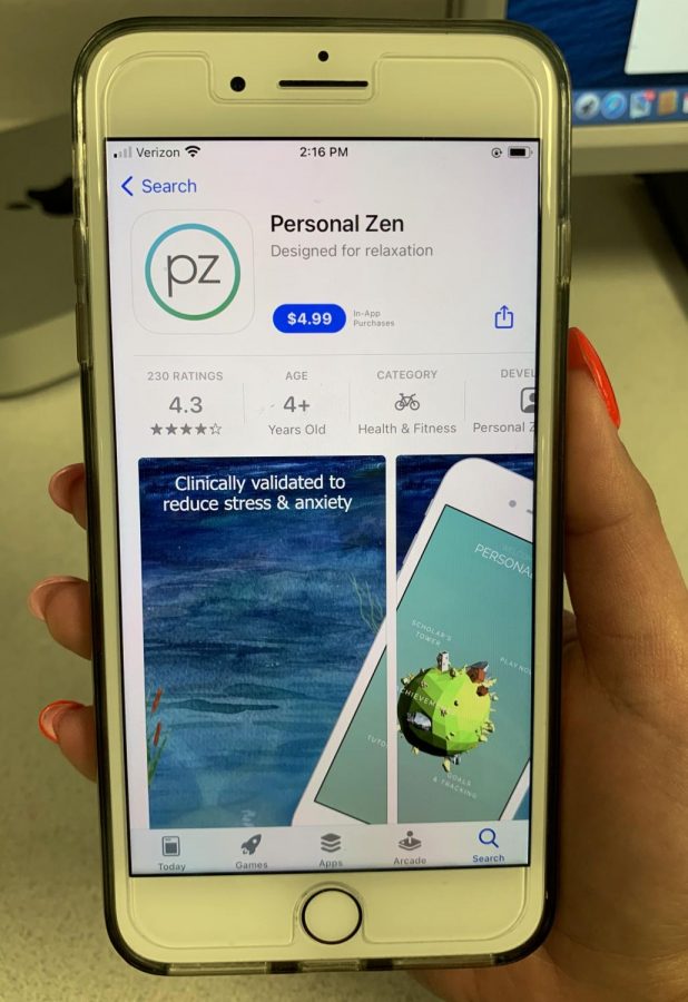 Medical News Today states that the app Personal Zen reduces anxiety symptoms during stressful events. This app is available for purchase in the app store. 