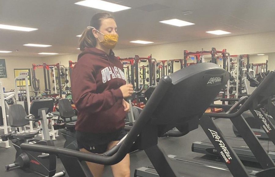 To stay in shape between her winter and spring sport, senior Cassie Coats has been working out. Coats works out after school either at our school fitness center or at her house. “I’d rather play three consecutive sports in a row and not have such a large break, so that the seasons would end sooner,” Coats said. 