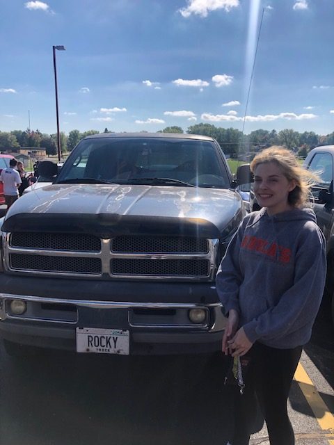 Junk in the Trunk with junior Maddie Reabe and her 1990 Ram 2500 truck. Reabe has informed that majority of items in her vehicle do not belong to her.
