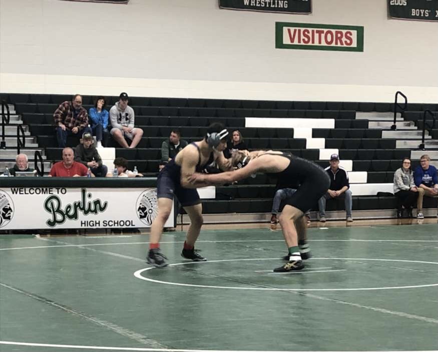 Senior Chase Kurczek wrestles his opponent from Adams Friendship on Dec. 2 at home. Kurczek ended with a win. 