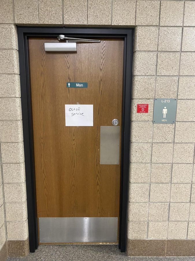 The second floor mens bathroom was closed on Dec. 2 due to vandalism.