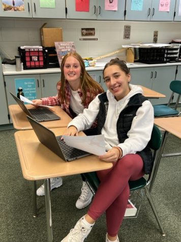 KIND Committee members, Juniors Kate Femali and Alex Budde answered Santa letters to Mrs. Goettl’s class. They responded to letters her kids has written. 