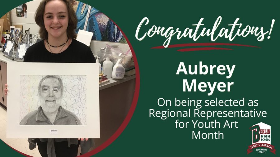 Congratulations to freshmen Aubrey Meyers for her work being recognized at the regional level for Youth Art Month
