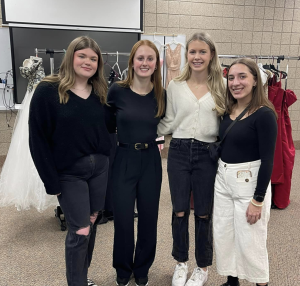 BHS senior Madalyn Winter, junior Alex Budde, senior Anna McCarthy and junior Katherine Femali volunteered to help organize the Prom Dress Drive. They found the drive to be a huge success. “Any money that we raise from selling dresses gets put right back into the dress drive: such as buying new dresses, hangers, etc,” Budde said.  

