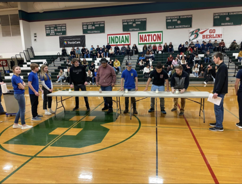 FFA week involved a series of dress-up days and an assembly to follow called the Ag Olympics. One of the activities was the milk chugging contest. 

