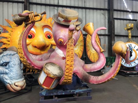 Mardi Gras is a celebration that happens every year in New Orleans. Each of the characters seen in the parade, are handmade in the warehouse. 