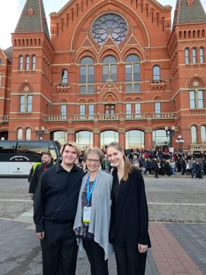    Seniors Ethan Brunke and Anna Schumacher at the National Honors Choir in Cincinnati, Ohio. “[I will take with me] a deep sense of satisfaction in what Ive been a part of over the last 31 years here and super relationships with many adults and students throughout the years that wont end just because Im retiring,” Utecht said. 
