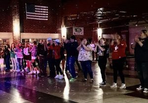Berlin students get groovy with “The Chicken Dance.”