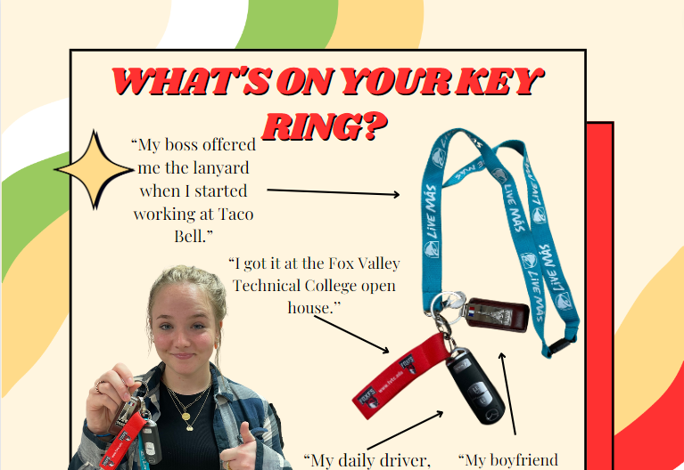 The Red n Green is taking a look at the personal flair on students key ring. 