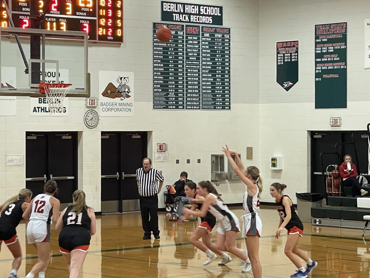 Guard Jane Hoffman makes her second free throw shot. The Indians defeated Wautoma at home 51-40 on Dec. 5.