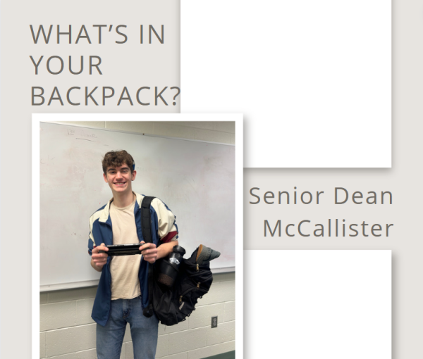 Take a deeper look into senior Dean McCallisters backpack. 