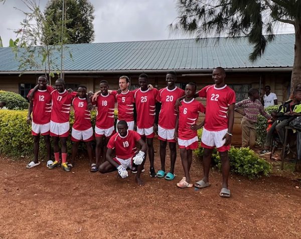 Local physician and school board member Dr. Mike Shattuck and former principal Lynn Mork’s wife, Pam Mork traveled to Ndonyo, Kenya and donated old soccer jersey to the boys at New Life Community Center. 