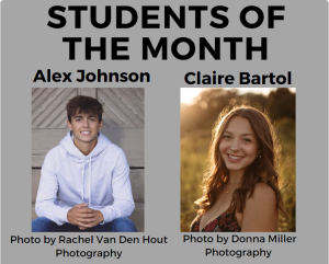 Johnson, Bartol chosen as February Students of the Month