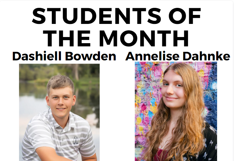 Bowden, Dahnke chosen as March Students of the Month
