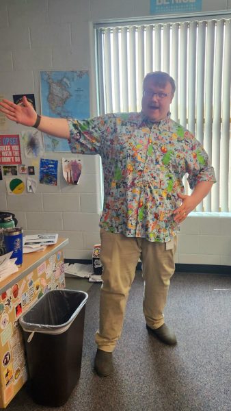 History teacher Ryan Scanlan is known for his unique button up shirts. He owns over 200 shirts.