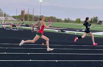 Sophomore Katera Hartzke ran the 4x400 Relay for the Berlin track team.