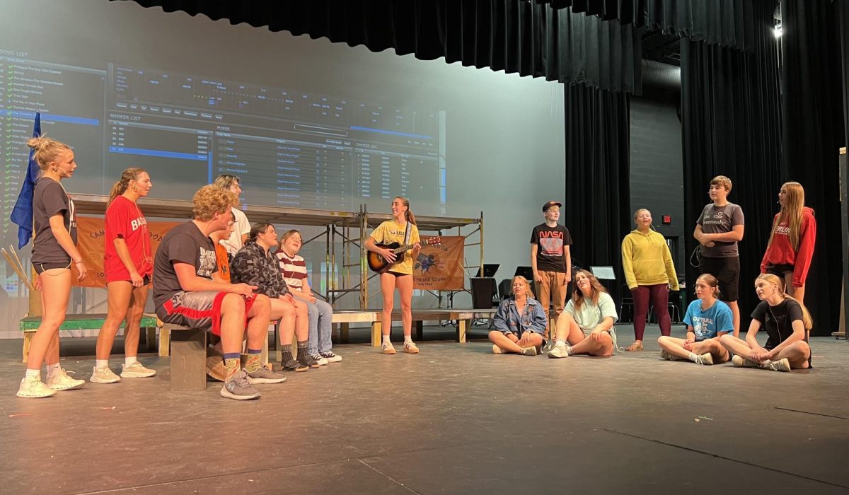 The cast of “The Lightning Thief” rehearse their song “The Campfire Song.” The musical will run Nov. 14-16 at 7 p.m. “Rehearsals have been progressing so wonderfully,” senior Aleea Lichtenberg said. “This is the most prepared BHS has ever been for a show.”