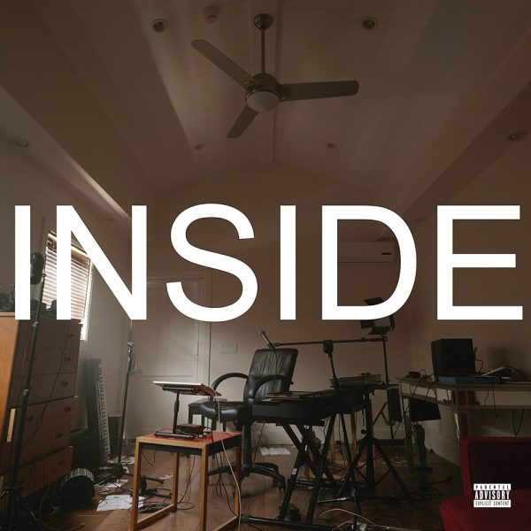 The album cover “Inside” created by Bo Burnham May 30, 2021. The cover shows the room in which all of his songs are performed, showing how cluttered and small Burnham’s space was to work.