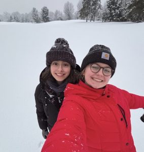 Seniors Charlotte Ars and Lisa Vizzari are foreign exchange students, Ars is from Belgium and Vizzari is from Italy. They are taking a year of school in America. Ars and Vizzari were walking in the snow on the golf course enjoying the cold weather. “I am going to make the most of my summer and spend my time with friends and family. I also need to study because in September I'll start my senior year of high school in Italy and I have exams on the subjects they did this year,” Vizzari said. 