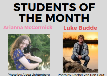 McCormick and Budde chosen as February Student of the Month