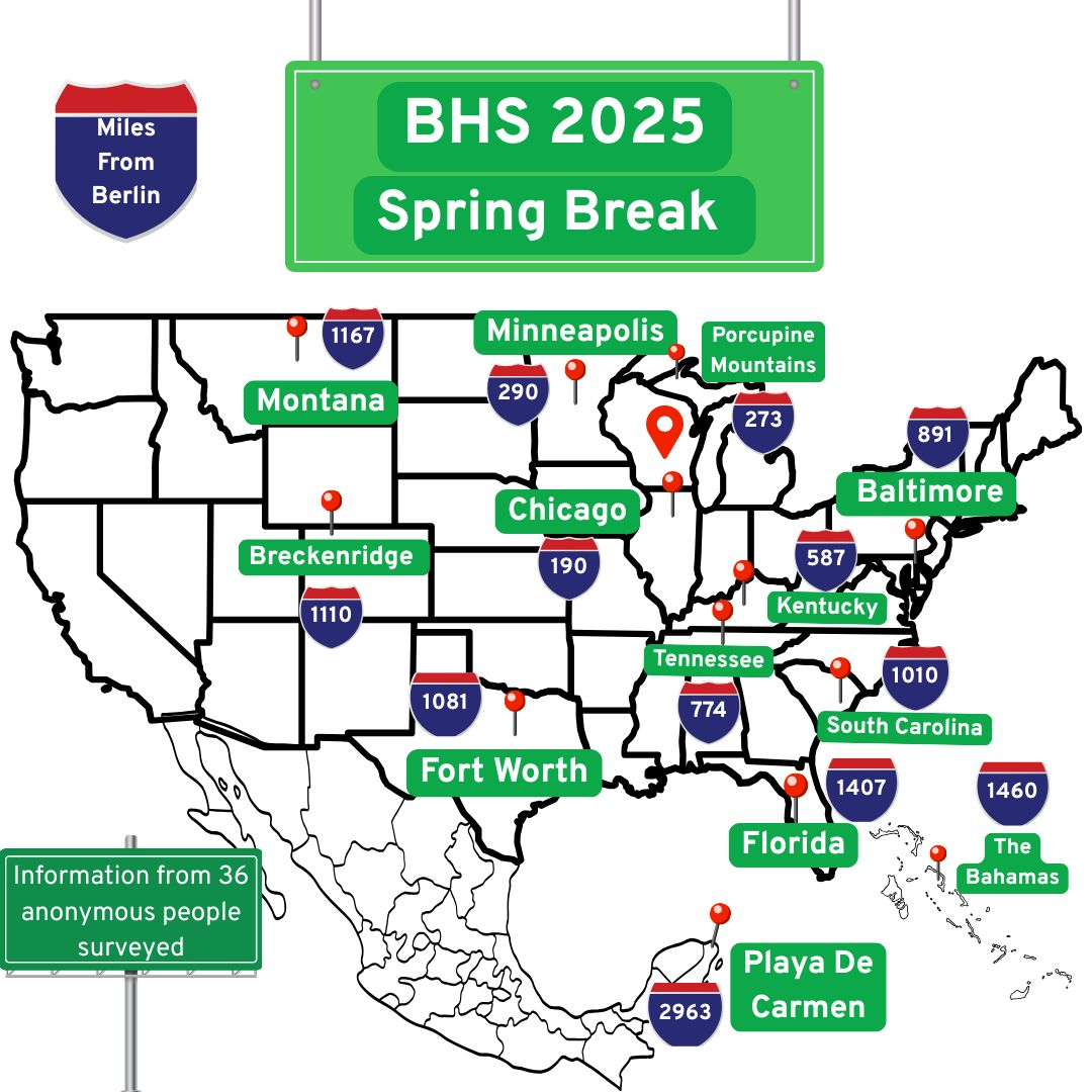 The Red 'n' Green surveyed 36 students about where they traveled for spring break.