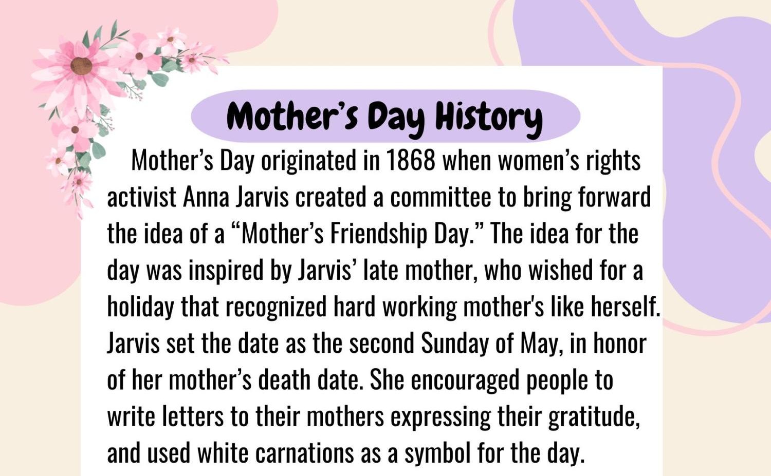 The Red 'n' Green researched the history of Mother's Day.