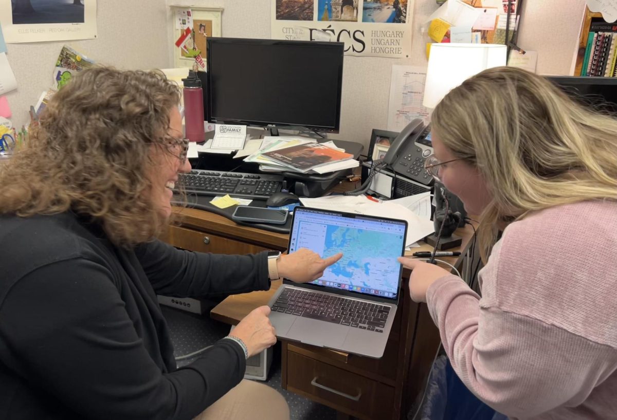English teacher Erika Crowley and counselor Ann Ragus work on planning out the Europe trip. They will be traveling to five countries in total, England, France, Switzerland, Germany, and the Czech Republic. “I work probably every day on the trip, I kind of pick away at it. It’s always in the back of my brain,” Ragus said. 