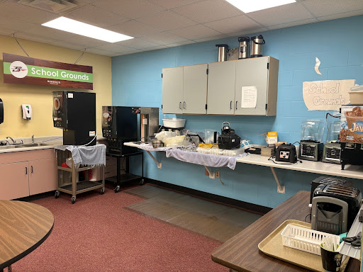 School Grounds is already gearing up for next semester. What looks empty now, will soon be bustling with people getting orders ready for students and faculty, in need of an affordable breakfast.

