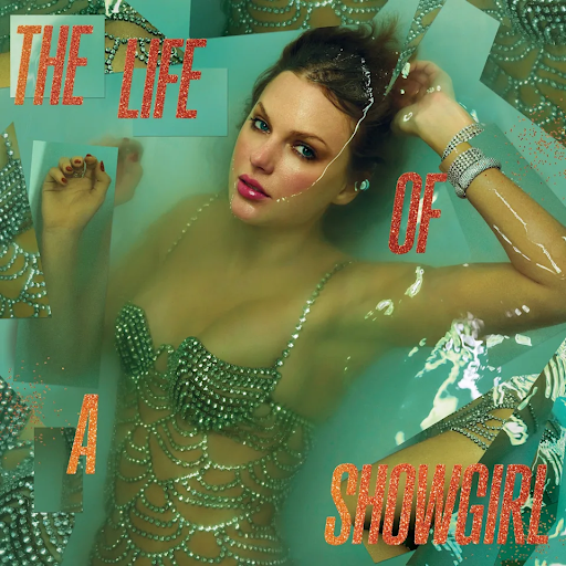  Taylor Swift’s twelfth studio album “The Life of a Showgirl,” released on Oct. 3, 2025. The cover, photographed by Mert Alas and Marcus Piggot, features Swift submerged underwater, mimicking the painting “Ophelia” by John Everett Millais.