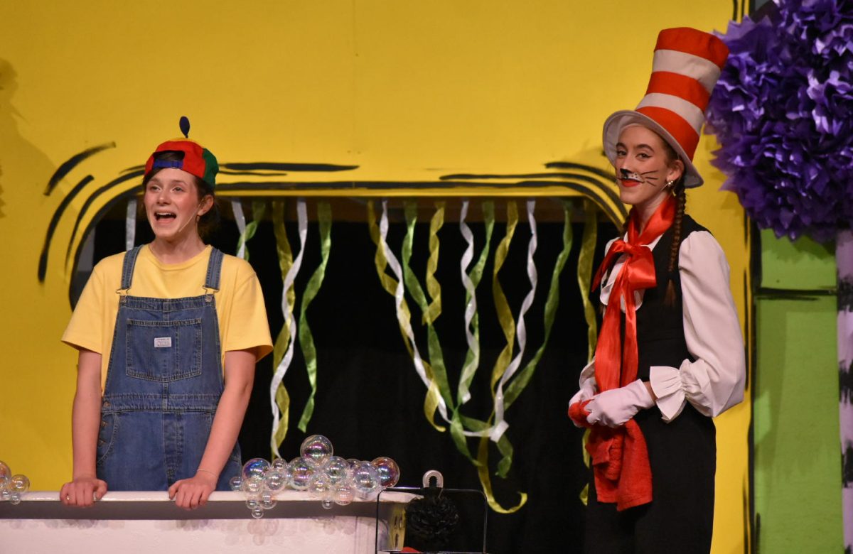 “Seussical: The Musical” featured Jojo, played by freshman Sarah Majeske, and Cat in the Hat, played by junior Gwendolyn Bruce-DeMuri, performing “It’s Possible.” 