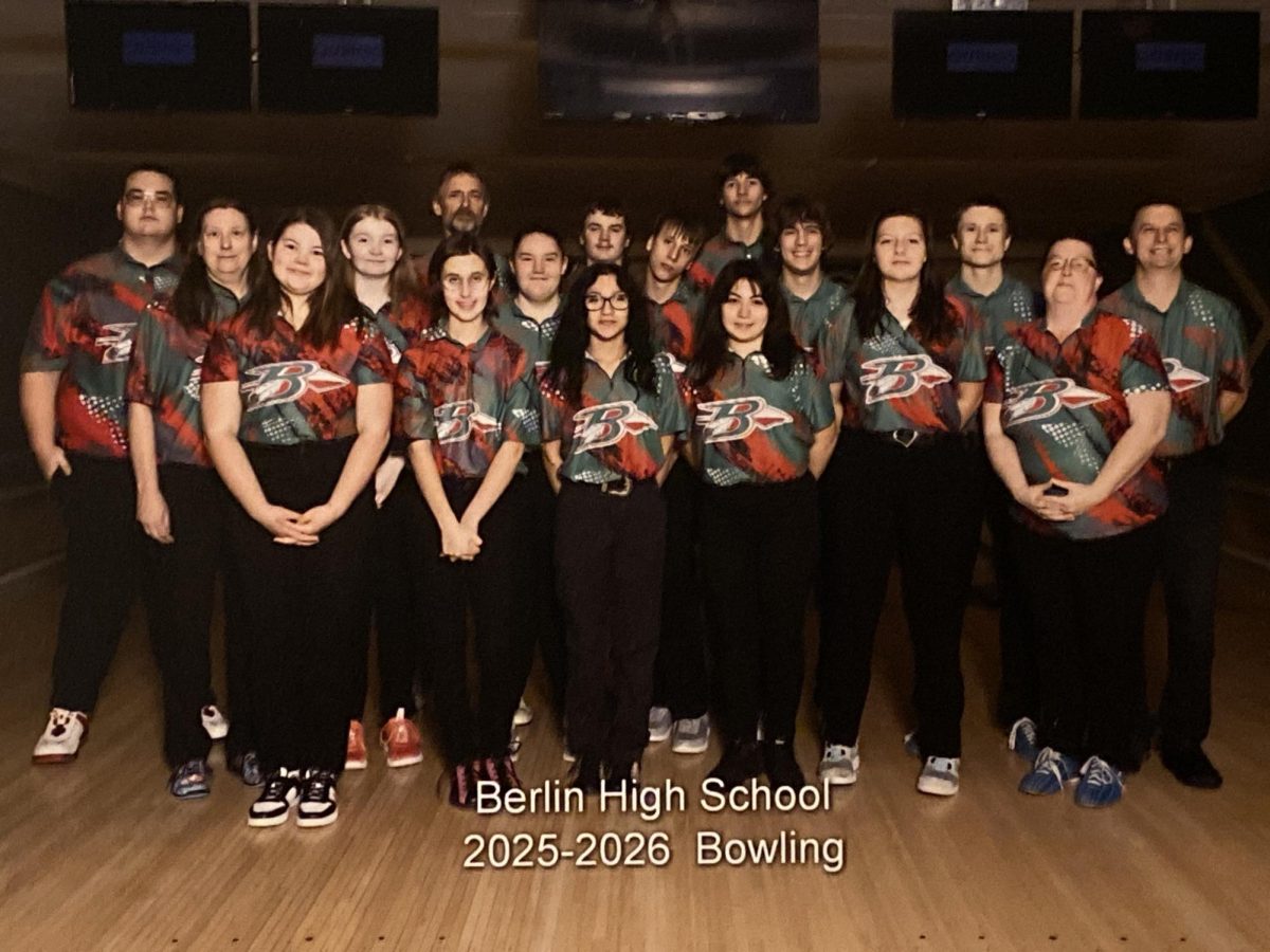 The 2025-2026 Bowling team gathers for their annual team photo. The team was formed during the 2021-2022 school year and has continued to grow since. “Each team does a good job of cheering each other on at meets. This group has been bowling together for several years so they definitely have a good bond,” bowling coach Thomas Faulkner said.