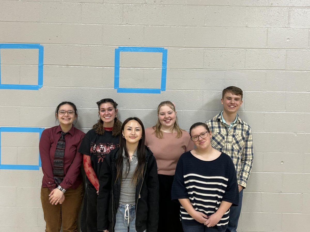 The speech team left to right: senior Tasiana Sanchez, senior Meradeth Reinsbach, sophomore Eva Vang, senior Makayla Trochinski, Sophomore Elizabeth Kultzleb, Sophomore Uwan Steffen, after the sub-distracts competition.  