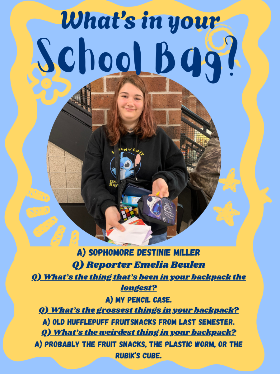 The Red 'n' Green asked sophomore Destinie Miller to share unique items from her backpack.